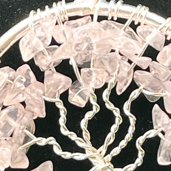 Tree of Life Necklace White Quartz Crystal Chip Pendant Bohemian Hippie Jewelry - Picture 4 of 8